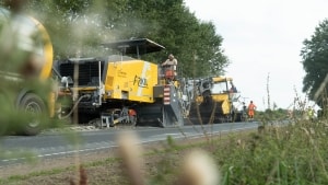 Middelfart Kommune prøver klimavenlig asfalt af ved Kustrup. Foto: Arkil
