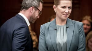 Formand for Socialdemokratiet Mette Frederiksen og formand for Venstre Jakob Ellemann-Jensen mødes fredag bag lukkede døre for at se, om de kan finde hinanden i forsøget på at danne en ny regering. (Arkivfoto). Foto: Mads Claus Rasmussen/Ritzau Scanpix