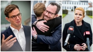 Alex Vanopslagh og Inger Støjberg mener ikke, Jakob Ellemann-Jensen og Venstre har fået nok ud af at gå i regering med Socialdemokratiet og Moderaterne. Fotos: Ida Marie Odgaard, Mads Claus Rasmussen, Nikolai Linares/Ritzau Scanpix