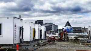 Startup Housing, som de midlertidige boliger for studerende kaldes, blev også sidste år opstillet på Pier2 på havnen i Aarhus.Foto: Annelene Petersen