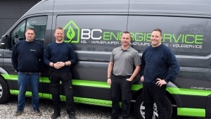 De fire ejere af BC Energiservice, der har masser af medvind, er fra venstre: Cuno Holmgaard, Bjørn Jespersen, Jesper Kristensen og Steffan Lohff. Foto: Jan Kronvold