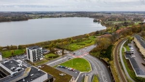 Det er den grønne plet mellem Søndersøg og Gl. Århusvej, som vil blive bebygget, hvis Viborg View bliver en realitet. Foto: Morten pedersen
