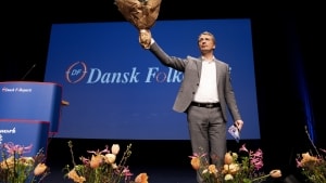 Morten Messerschmidt bliver valgt til ny formand ved Dansk Folkepartis ekstraordinære årsmøde i Herning søndag den 23. januar 2022. Foto: Bo Amstrup/Ritzau Scanpix