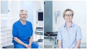 Allan Ryhammer er ph.d. og overlæge i urologi, mens Mette Meinert er ph.d. og overlæge i gynækologi. Foto: AROS Privathospital