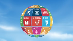 FNs 17 verdensmål dækker en bred vifte fra miljø til lighed og levevilkår. Det er mål, som alle FNs 193 medlemslande stiller sig bag. Randers gør også. PR-illustration