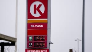 Benzinpriserne på Circle K i Ballerup tirsdag formiddag. Foto: Liselotte Sabroe/Ritzau Scanpix