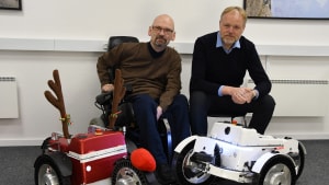 Stifter af Capra Robotics, Mads Bendt, t.v., sammen med Niels Jul Jacobsen, som siden sommeren 2020 har været direktør i selskabet, som han investerede i allerede i 2018. Foto: Capra