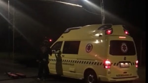 Nødbehandlerbil fra Sommers Ambulance Service deltager i gaderæs på Striben Randers. Foto: Søren Vinther