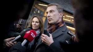Morten Messerschmidt efter afhøring i straffesagen i retten på Frederiksberg. Foto: Liselotte Sabroe/Ritzau Scanpix