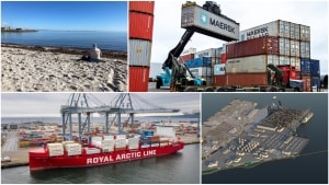 Debatten om havneudvidelsen handler om vækst, udsigt og miljø. Fotos: Thomas Nielsen-Grøn, Bo Amstrup og Jens Thaysen. Visualisering: COWI,