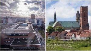 Aarhus Universitetshospital i Skejby er en af Aarhus' største arbejdspladser - men er den lige så stor som den tidligere danske kongeby, Ribe? Fotos: Ritzau/Scanpix