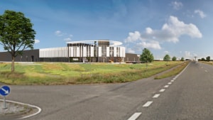 Toppacs kommende fabrik på Metervej i Sdr. Borup. Visualisering: Randers Arkitekten
