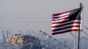 Francis Scott Key-broen i Maryland kollapsede, efter at skibet 