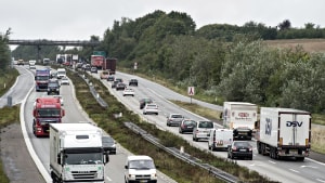 Fynske Motorvej har mærket den øgede trafik på grund af de mange danskere, der i år holder ferie. Antallet af uheld i sommeren er det højeste i årevis. Arkivfoto: Michael Bager