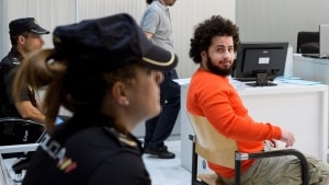 Ahmed Samsam under retssagen i Spanien, der endte med en dom på otte års fængsel for terrorvirksomheder. Berlingske Tidende har afsløret, at han nok mere er dansk spion end terrorist. Foto: Luca Piergiovanni/EPA/Ritzau Scanpix
