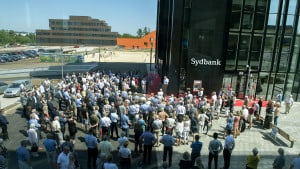 Sydbank har lejet sig ind på fire etage i det nye kontorhus, og banken har i tre uger været i gang i de nye omgivelser. Hele kontorhuset kan rumme 350 medarbejdere. Foto: Søren Gylling