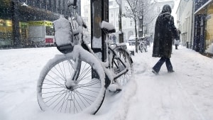 Helt så meget sne som på dette billede fra 2001 falder der nok ikke, men 5-7 centimeter er nok til, at Aarhus får en hvid jul. Arkivfoto: Jens Thaysen