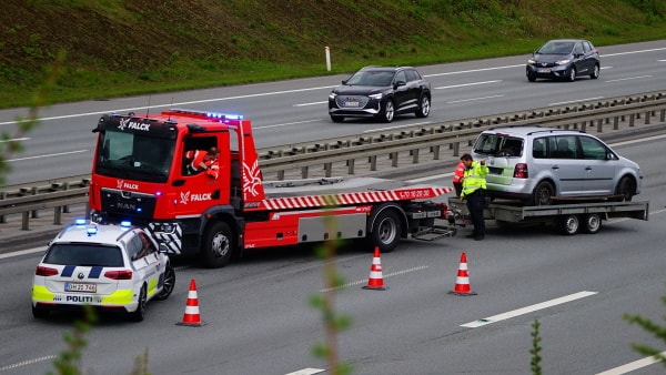 Uheld på motorvej: Op til en times kø