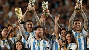 Argentina vandt det seneste VM, der blev spillet i Qatar sidste år. Foto: Agustin Marcarian/Reuters