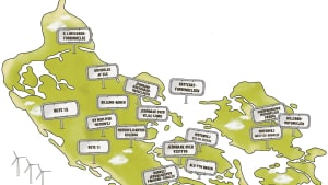 På kortet ser du en række store infrastrukturprojekter, som formentlig bliver en del af de kommende forhandlinger. Illustration: Lean Poulsen Frosch