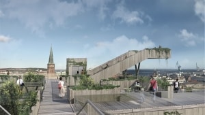 Salling Roofgarden får grønne områder til ro og fordybelse og et udsigtspunkt. Animation: Henning Larsens tegnestue