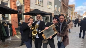 Blæserbanden spiller Nørregade i Nyborg op den 7. maj fra klokken 14 til 17. Pressefoto