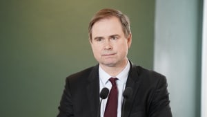 Finansminister Nicolai Wammen samt skatteminister Morten Bødskov, erhvervsminister Simon Kollerup og beskæftigelsesminister Peter Hummelgaard holder pressemøde om dansk økonomi og udbetaling af feriepenge i København onsdag den 24. marts 2021