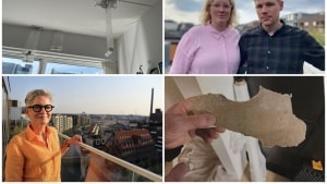 Ditte Toft, Kaspar Schjønnemann (øverst t.h.) og Tina Jepsen (nederst, t.v.) har oplevet problemer med vandskader og skimmelsvamp efter at være flyttet ind i nye lejligheder. Fotokollage: Mads Klitgaard