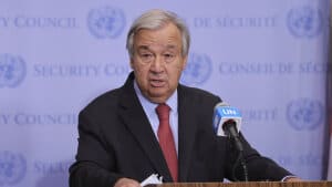 FN-chef António Guterres har søndag talt i FN's Sikkerhedsråd, hvor der er hastemøde på grund af situationen i Afghanistan (Arkivfoto). Foto: Luiz Rampelotto/Europanewswire/Ritzau Scanpix