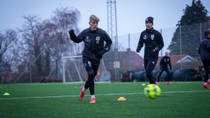 Albert Grønbæk spillede i efteråret to kampe for det danske U21-landshold. Det ene var i EM-kvalifikationen mod Belgien. Foto: Frederik Sindberg/AGF