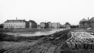 Boligforening Østerbos nyopførte boligbyggeri, afdeling 1, Vejle (arkivnummer B72147). Foto: Johs. Rønvig