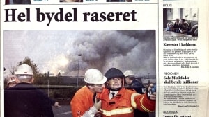 4. november 2004 omtalte VAF katastrofen, hvor en stribe eksplosioner i et kæmpe fyrværkerilager raserede et område i Seest i det vestlige Kolding. Originalfoto: Polfoto/Uffe Kongsted. Affotografering: Leif Baun