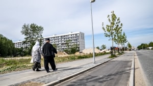 Byggeriet af den kommende skole i Gellerupparken bliver nu sat på standby, fordi enkelte beboere nægter at flytte ud af de blokke, der skal rives ned for at gøre plads for skolen. Foto: Henning Bagger/Ritzau Scanpix