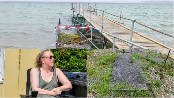 Ryster på hovedet over farlig badebro: - Herre Jemini, hvad har I gjort?
