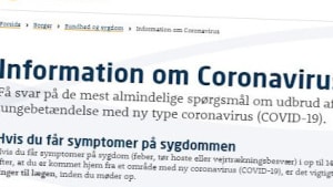 Her er kommunens nyoprettede hjemmeside assens.dk/corona. Skærmfoto: Assens Kommune.