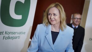 Mona Juul blev onsdag udpeget som De Konservatives fremtid efter Søren Pape Poulsens død. Enstemmigt pegede partiets forretningsudvalg, hovedbestyrelse og folketingsgruppe på den 56-årige østjyde som ny politisk leder og kommende formand. Foto: Liselotte Sabroe/Ritzau Scanpix