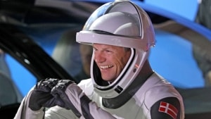 Det er en uge siden, at Andreas Mogensen og tre andre astronauter koblede sig til Den Internationale Rumstation 400 kilometer oppe i rummet. Arkivfoto: Gregg Newton/AFP/Ritzau Scanpix