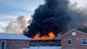 I forbindelse med sagen er en 55-årig kvindelig beboer i den bygning, der brændte, blevet sigtet for at have påsat branden. Foto: Palle Hyldahl Brændsgaard