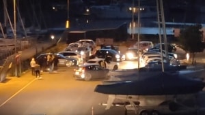 Onsdag aften var en del biler stimlet sammen på Aarhus Ø, og her blev bilernes horn brugt flittigt, hvilket betød masser af larm i gaden og området. Foto: Thor Utting - skærmdump fra video.