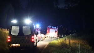 Ulykken skete på Birkelundvej mellem Jelling og Hopballe. Foto: presse-fotos.dk