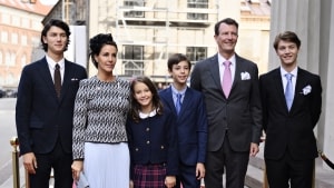 Prins Joachim og prinsesse Marie har ikke længere titelfællesskab med deres børn -  Nikolai (t.v.), Athena, Henrik og Felix. Denne og mange andre ændringer kendetegner årsskiftet. Foto: Philip Davali/Ritzau Scanpix