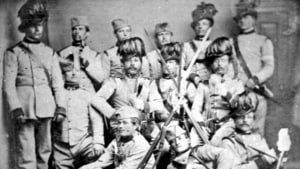 Østrigske soldater i Vejle 1864. Foto: Vejle Stadsarkiv