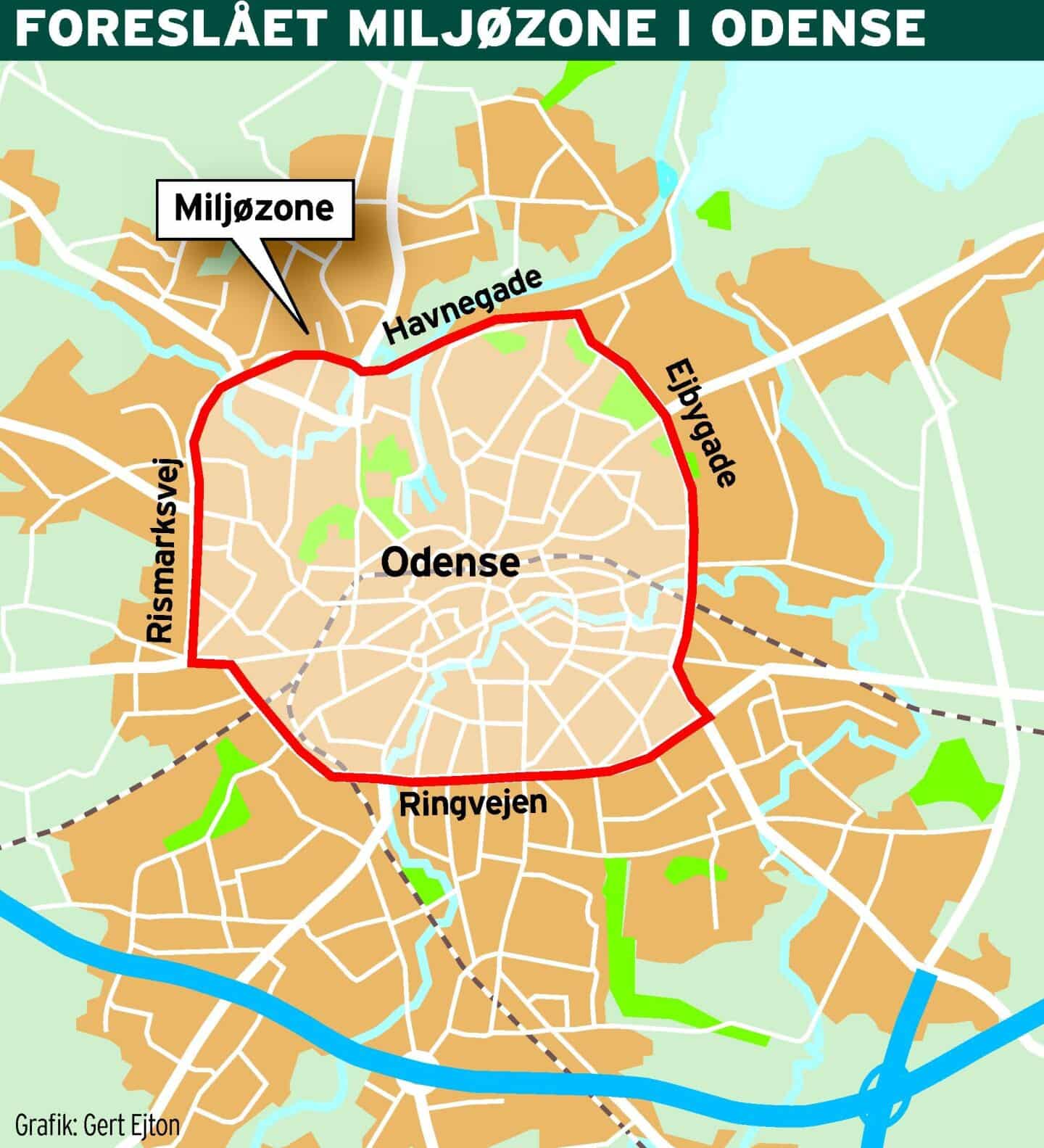 kort over miljøzone odense Odense Sidst Med Renere Luft Fyens Dk kort over miljøzone odense