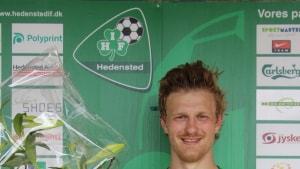 Nicolai Givskov satte klubrekord i Hedensted med 295 kampe i lørdags. Foto: Dorte Adelfred.