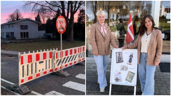 Vej til Trines butik pludselig spærret - kunder skal køre kæmpe omvej: - Vi frygter, de fravælger os