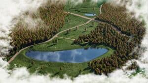 Sådan kommer den ny sø til at se ud i Gellerup Skov. Foto: Teknik og Miljø