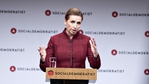 Statsminister og formand Mette Frederiksen holder sin tale ved Socialdemokratiets Årsmøde 2023 i Aalborg Kongres & Kultur Center, lørdag den 23. september 2023. Foto: Henning Bagger/Ritzau Scanpix