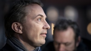 Morten Messerschmidt efter dag fem i retssagen, hvor han er tiltalt for svindel og dokumentfalsk. Foto: Liselotte Sabroe/Ritzau Scanpix