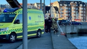 Druknet person fundet i havnen. Foto: presse-fotos.dk