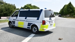 En 46-årig sydfynsk motorcyklist døde i et sammenstød på Rute 161, Store Landevej, ved Nørre Aaby. Foto: Presse-fotos.dk